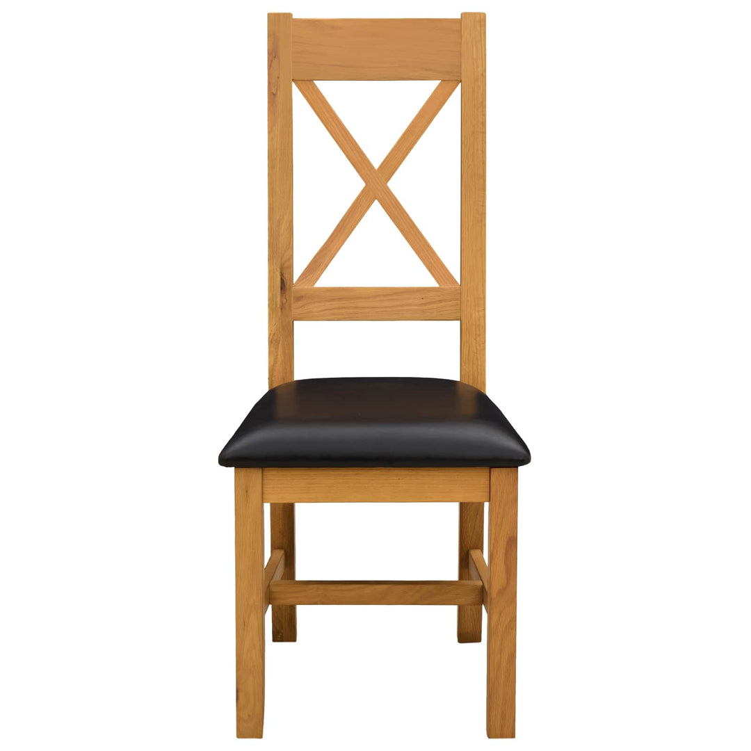 Spisestuestol 2 pcs Massivt Eg Træ Sort 45 x 54 x 105 cm