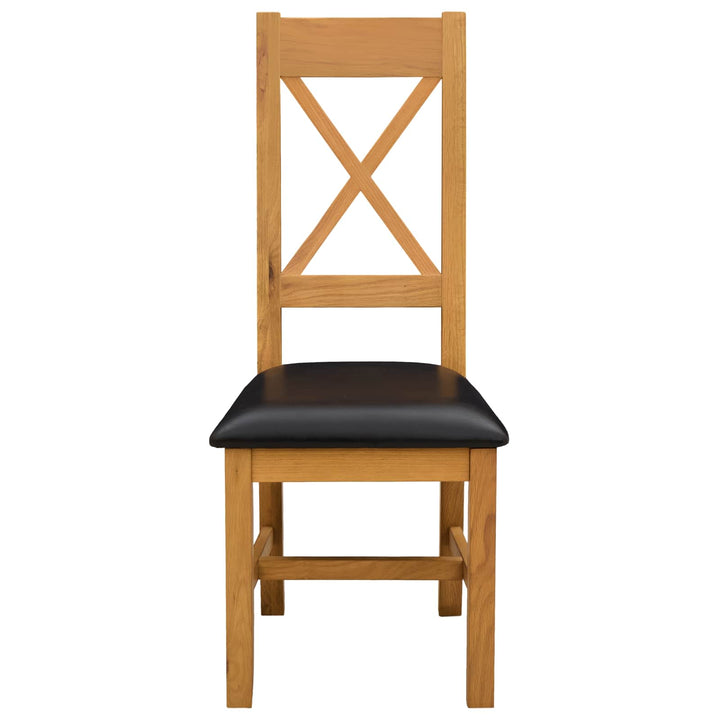 Spisestuestol 2 pcs Massivt Eg Træ Sort 45 x 54 x 105 cm