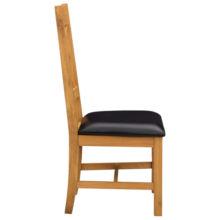 Spisestuestol 2 pcs Massivt Eg Træ Sort 45 x 54 x 105 cm