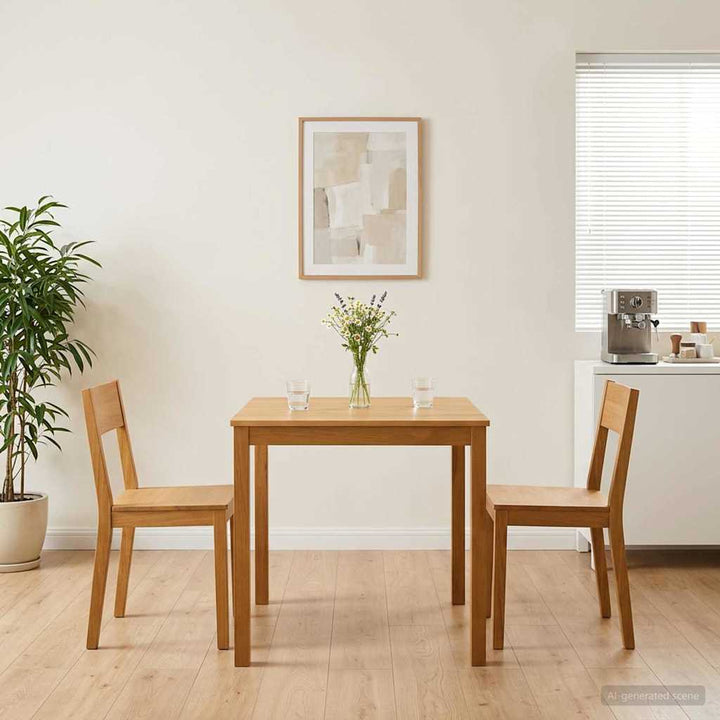 Spisebord 75 x 75 x 75,5 cm Massivt Eg Træ Naturfarvet