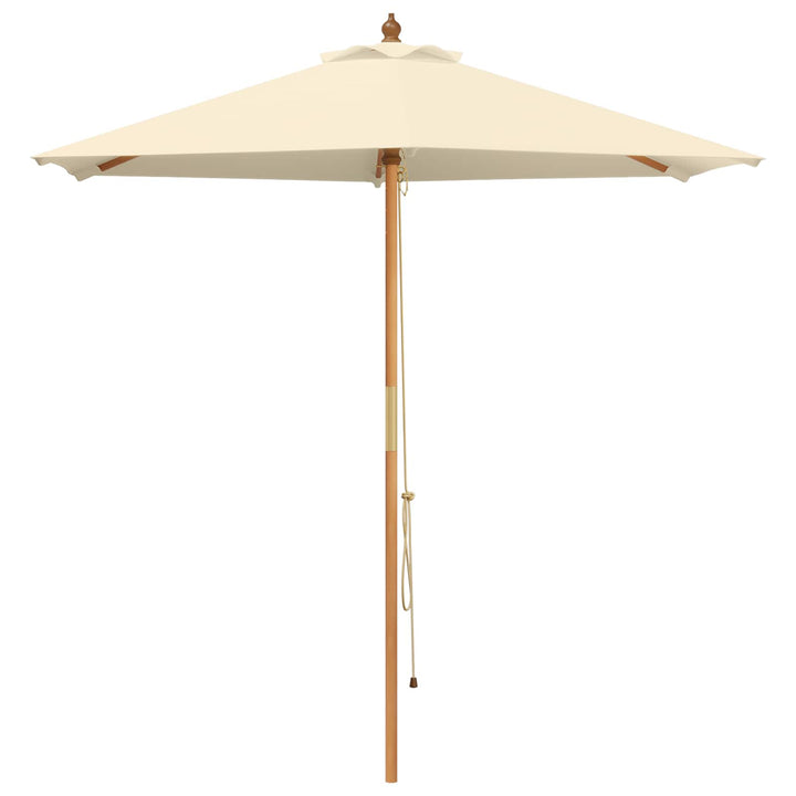 Udendørs spisebordssæt med parasol 8 stk. Cremehvid