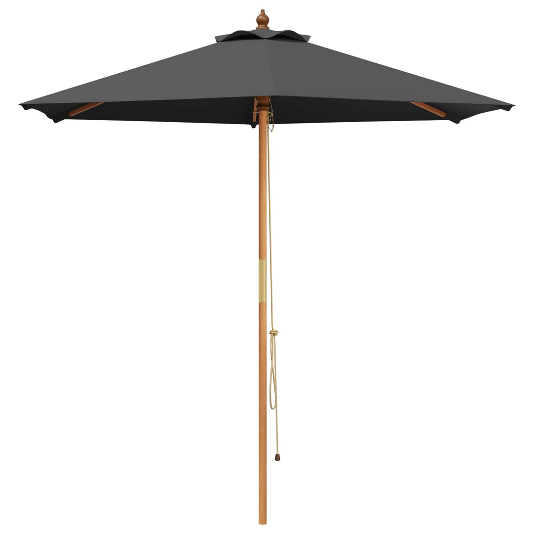Udendørs spisebordssæt med parasol 8 stk. Antracit