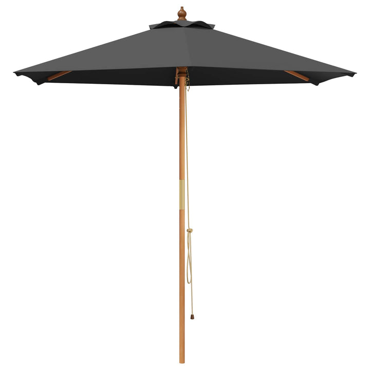 Udendørs spisebordssæt med parasol 8 stk. Antracit