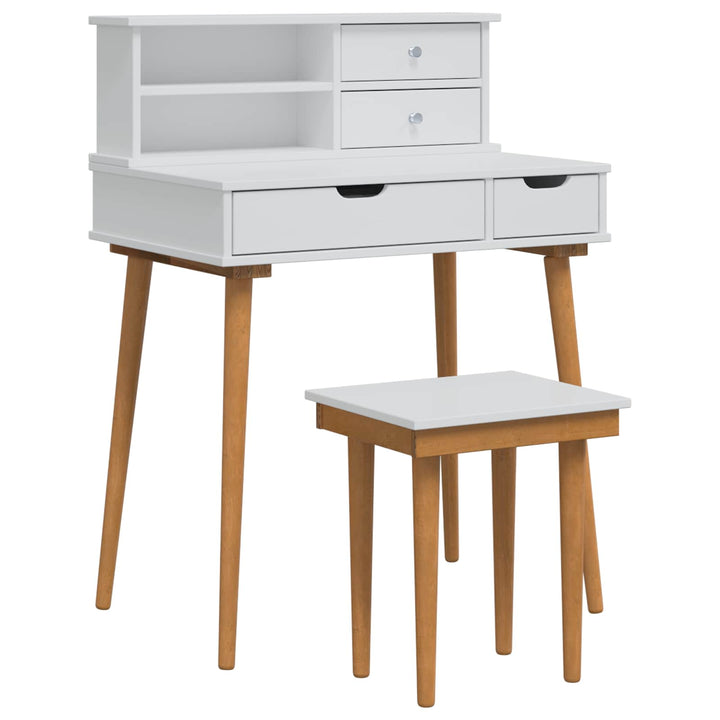 Makeupbord Sæt FAUSKE 3 pcs Hvid 76 x 50 x 103,5 cm
