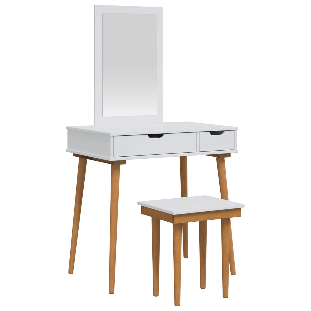 Makeupbord Sæt FAUSKE 3 pcs Hvid 76 x 50 x 143 cm