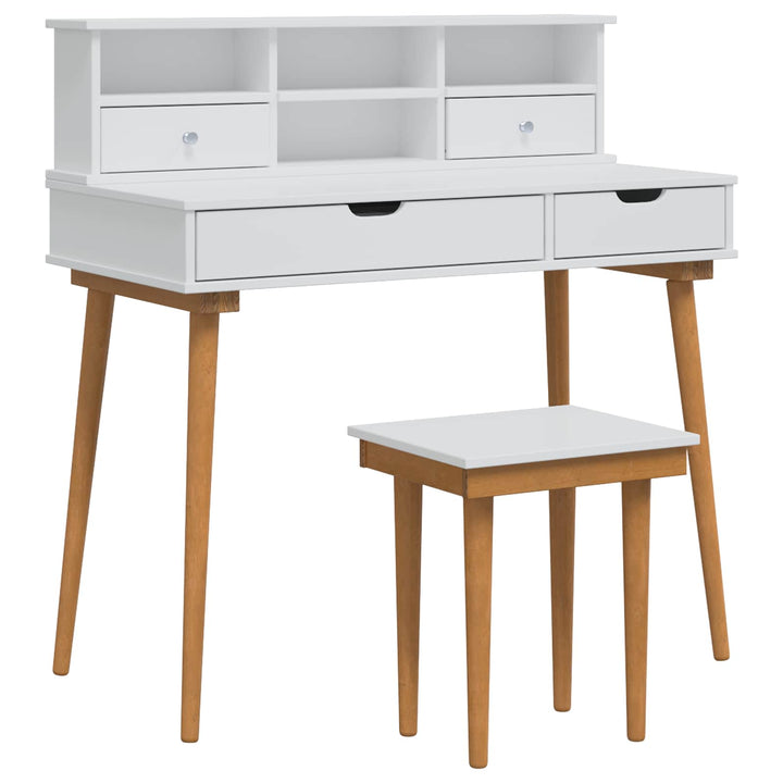 Makeupbord Sæt FAUSKE 3 pcs Hvid 100 x 50 x 103,5 cm