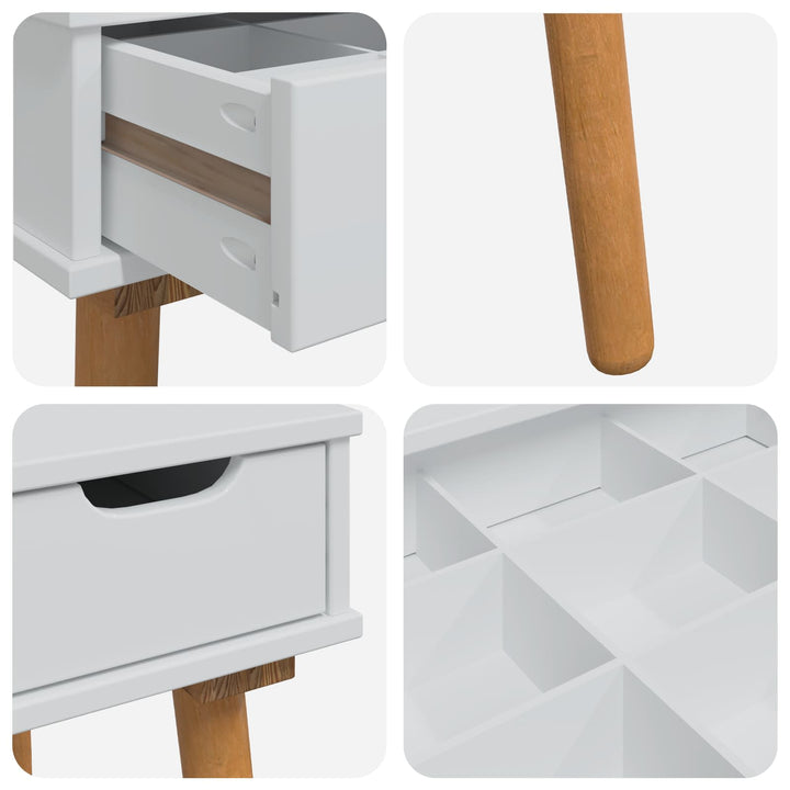 Makeupbord Sæt FAUSKE 3 pcs Hvid 100 x 50 x 143 cm
