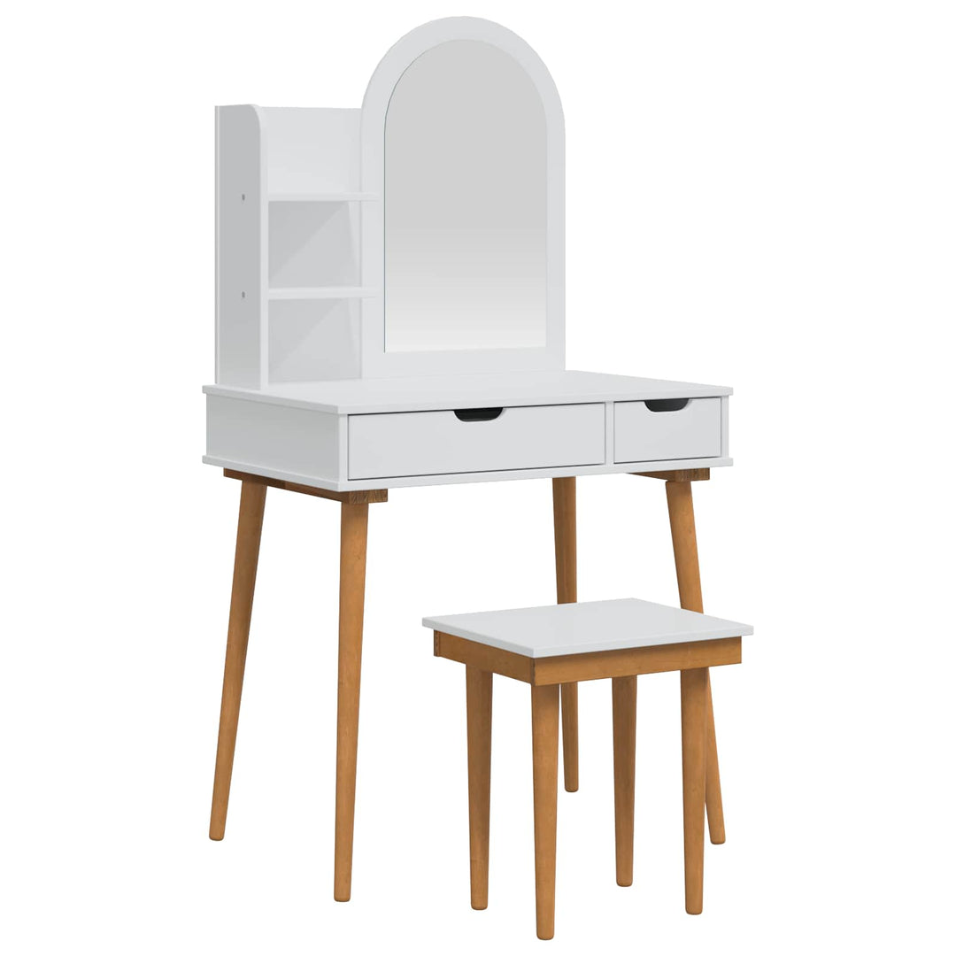Makeupbord Sæt FAUSKE 4 pcs Hvid 76 x 50 x 143 cm