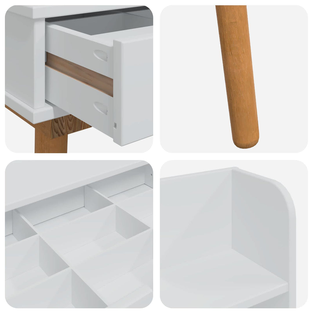 Makeupbord Sæt FAUSKE 5 pcs Hvid 100 x 50 x 143 cm