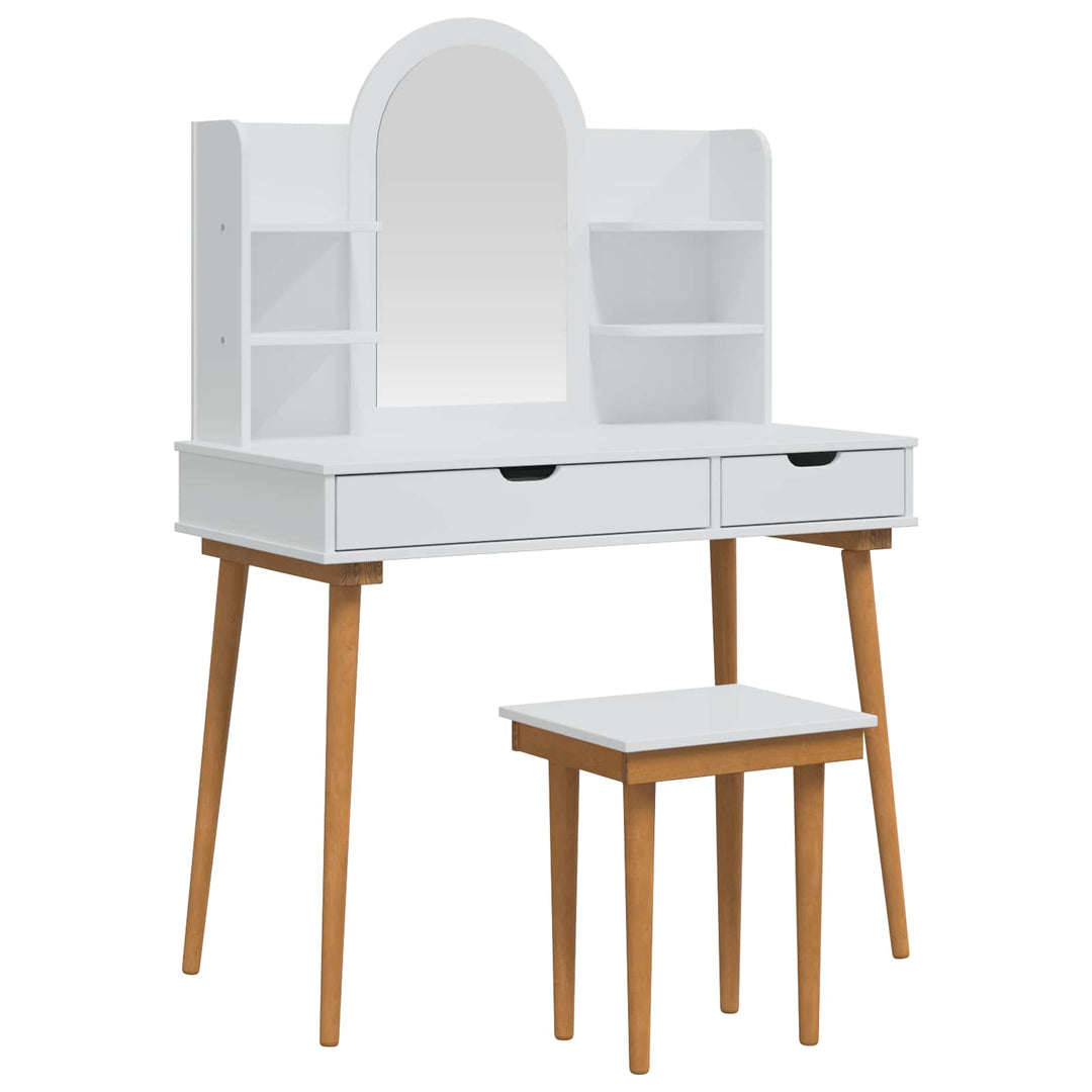 Makeupbord Sæt FAUSKE 5 pcs Hvid 100 x 50 x 143 cm