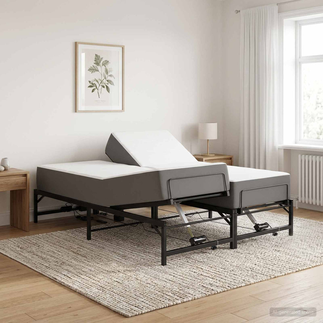 Elektrisk Justerbar Sengetramme Sort 120 x 200 cm Stål