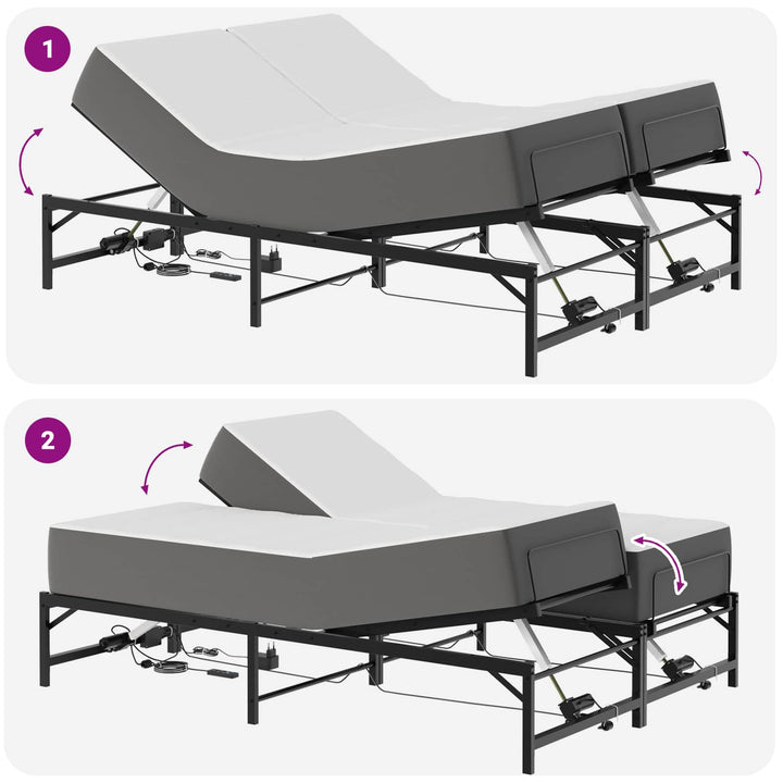 Elektrisk Justerbar Sengetramme Sort 120 x 200 cm Stål