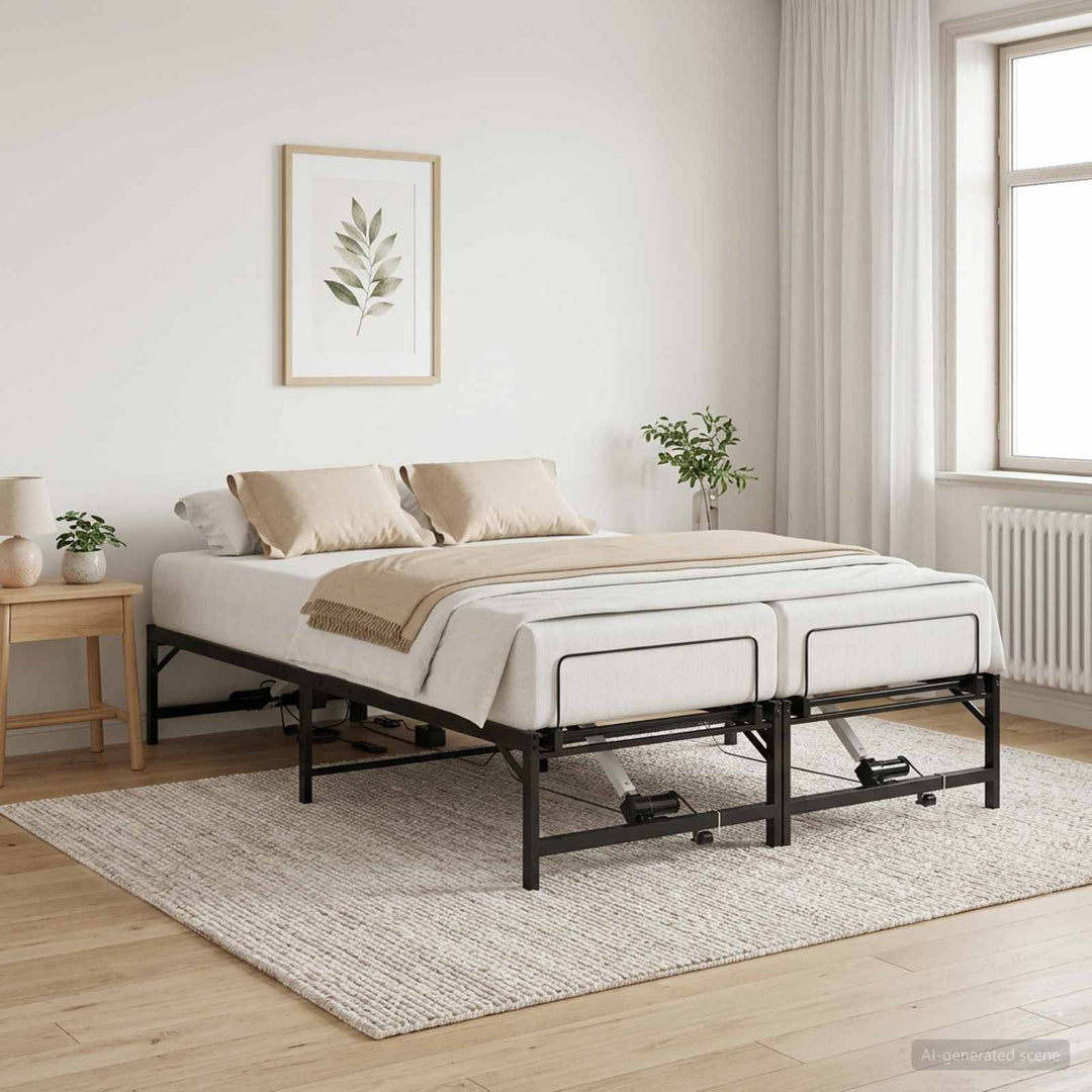 Elektrisk Justerbar Sengetramme Sort 150 x 200 cm Stål