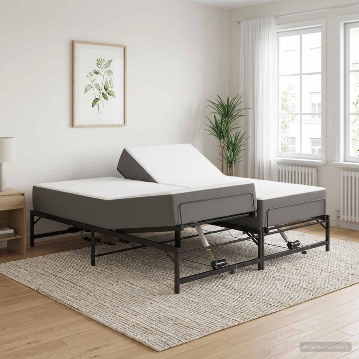 Elektrisk Justerbar Sengetramme Sort 193 x 203 cm Stål