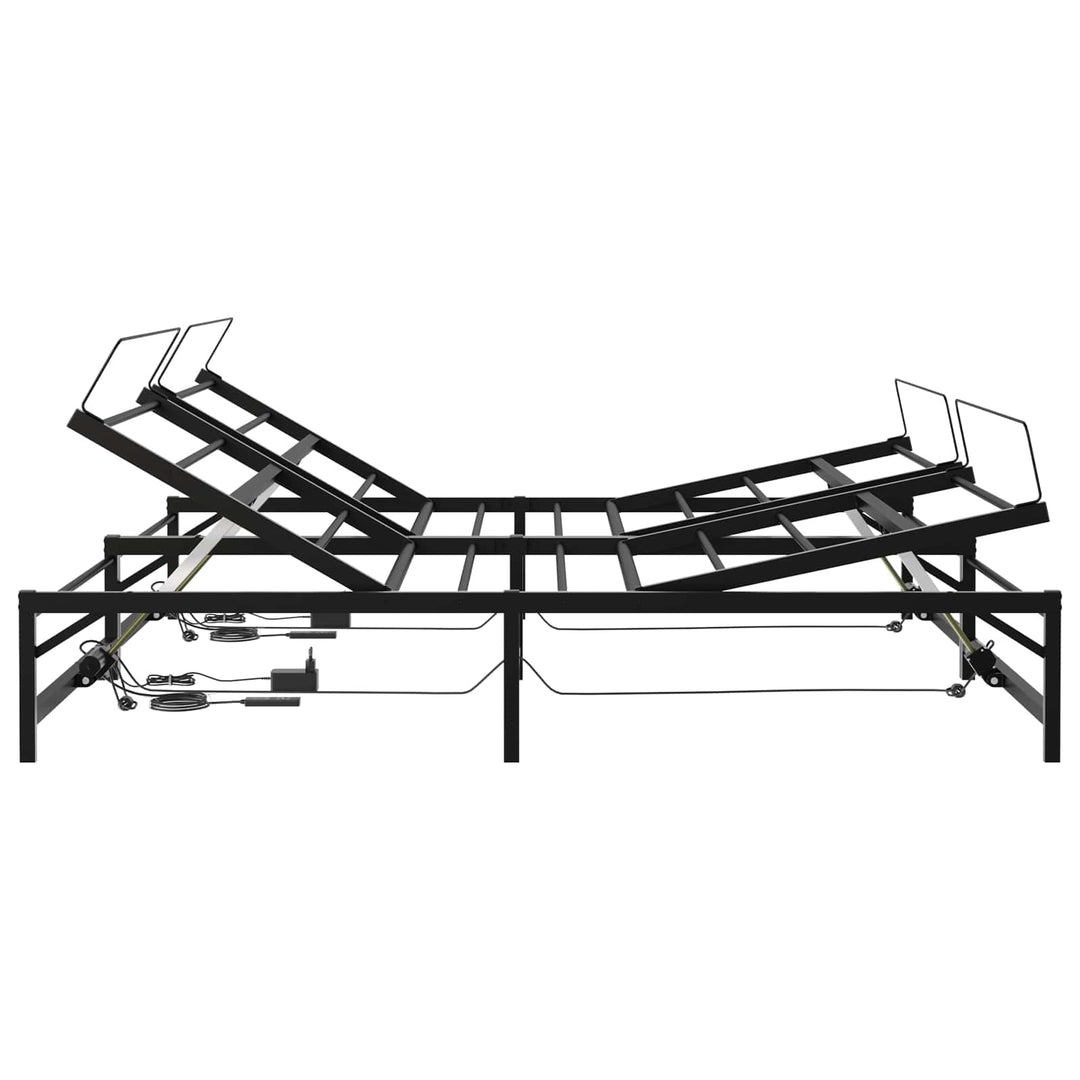 Elektrisk Justerbar Sengetramme Sort 200 x 200 cm Stål