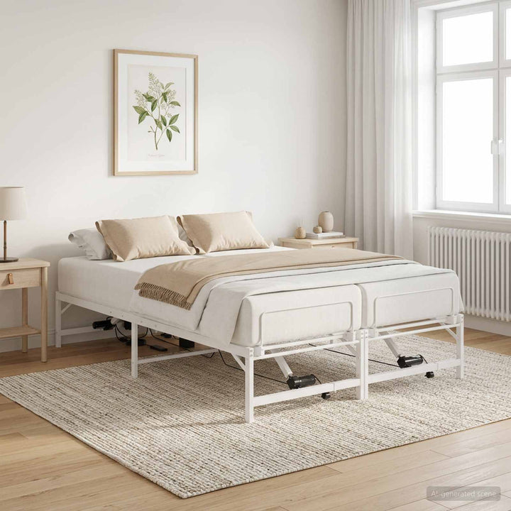 Elektrisk Justerbar Sengetramme Hvid 120 x 200 cm Stål