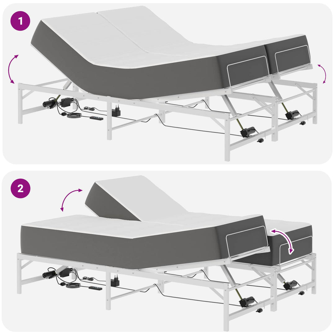 Elektrisk Justerbar Sengetramme Hvid 120 x 200 cm Stål