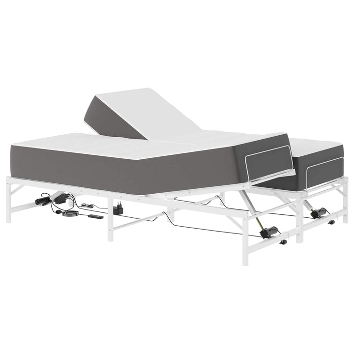 Elektrisk Justerbar Sengetramme Hvid 137 x 190 cm Stål