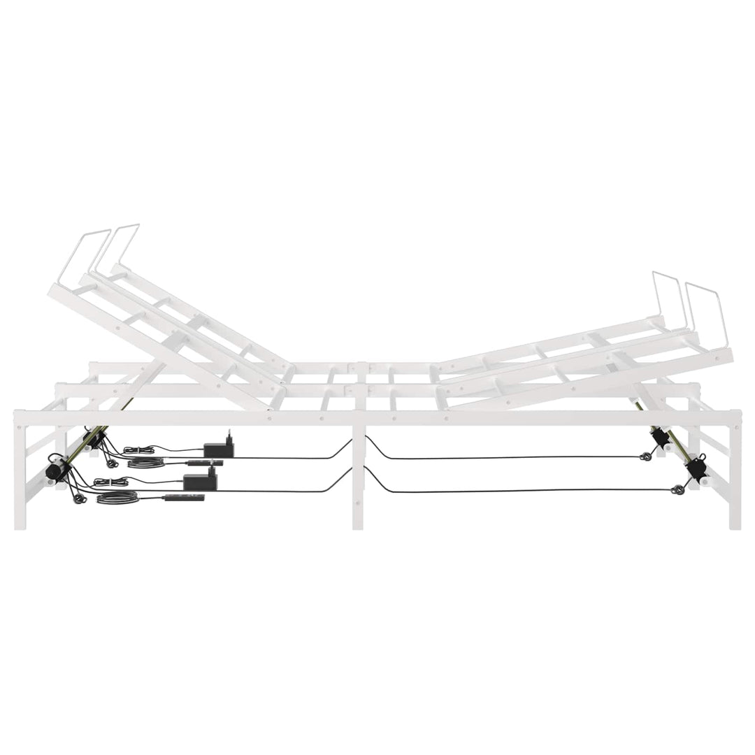 Elektrisk Justerbar Sengetramme Hvid 140 x 190 cm Stål