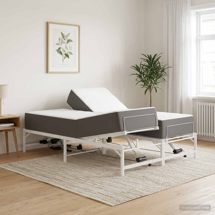 Elektrisk Justerbar Sengetramme Hvid 140 x 200 cm Stål