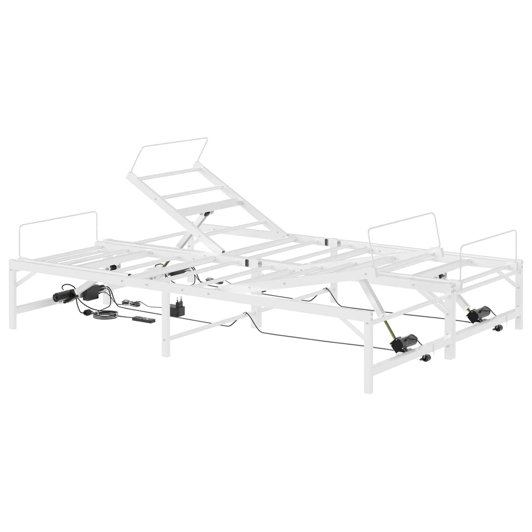 Elektrisk Justerbar Sengetramme Hvid 150 x 200 cm Stål