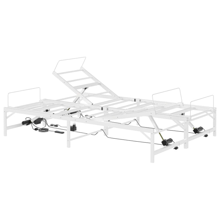 Elektrisk Justerbar Sengetramme Hvid 150 x 200 cm Stål