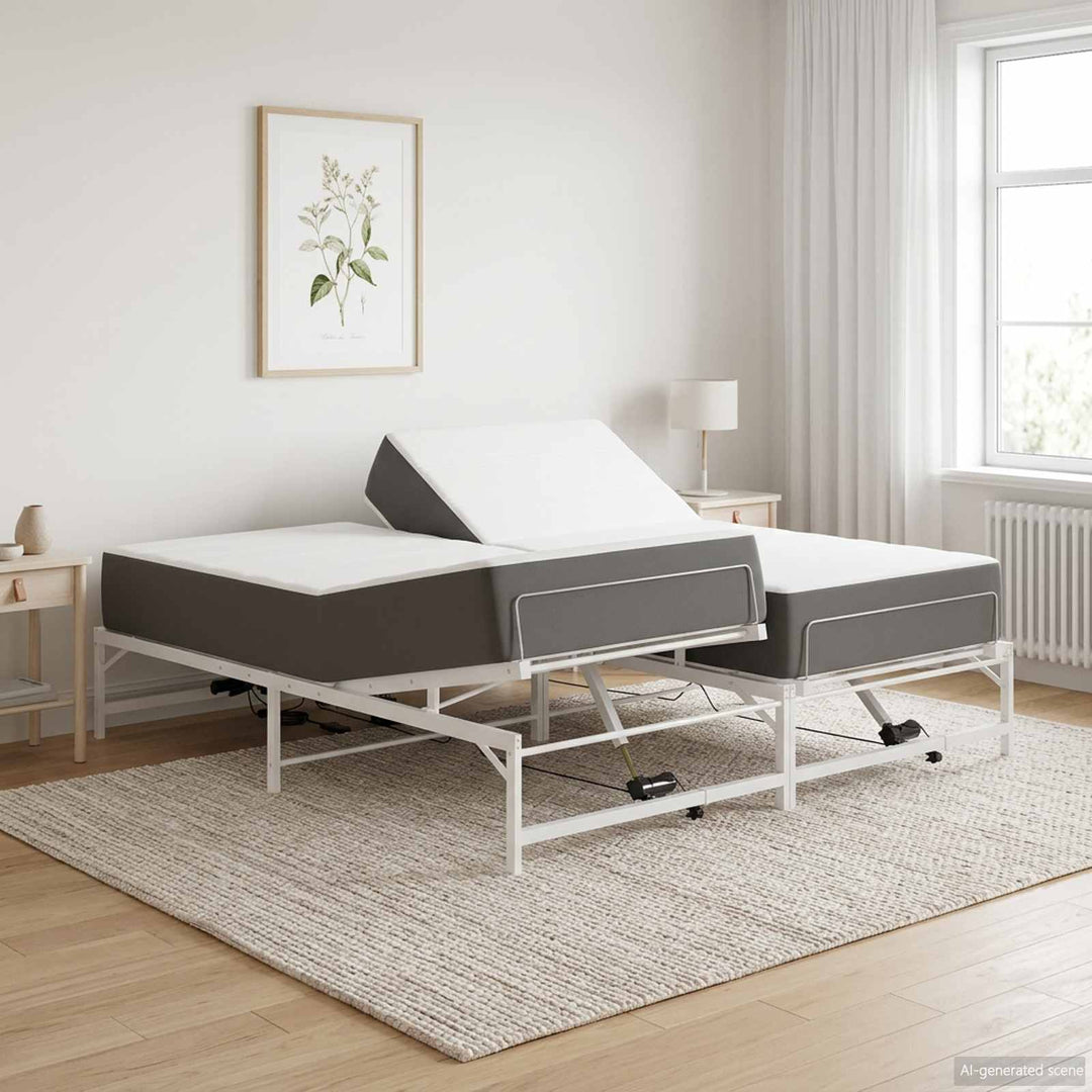 Elektrisk Justerbar Sengetramme Hvid 160 x 200 cm Stål
