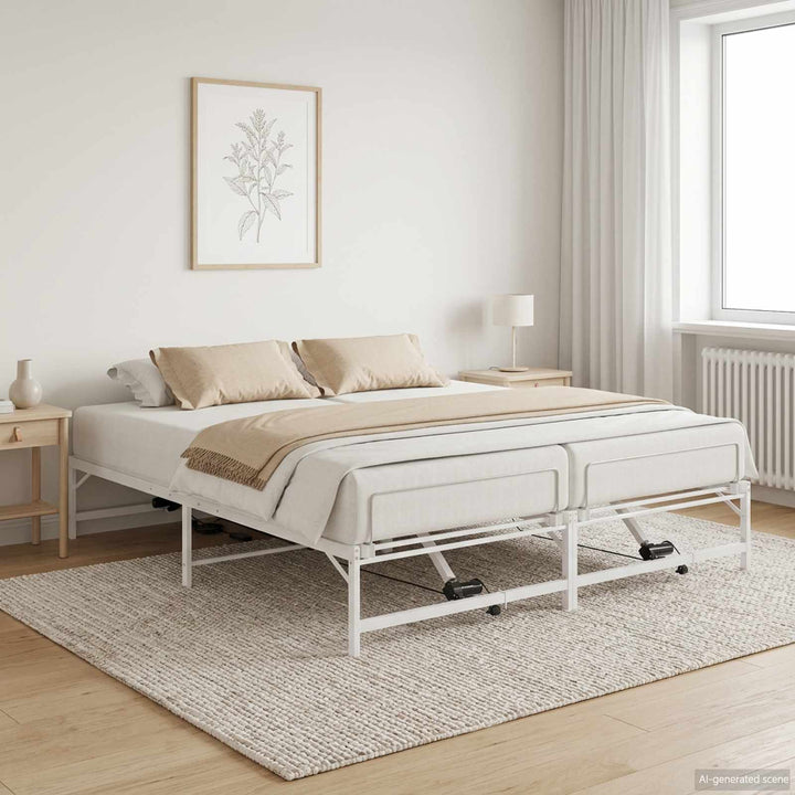 Elektrisk Justerbar Sengetramme Hvid 160 x 200 cm Stål