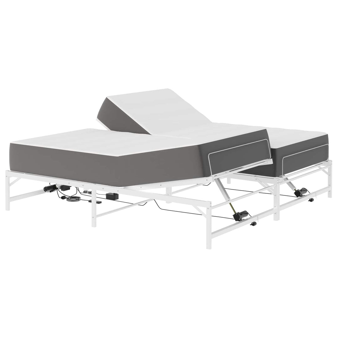 Elektrisk Justerbar Sengetramme Hvid 193 x 203 cm Stål