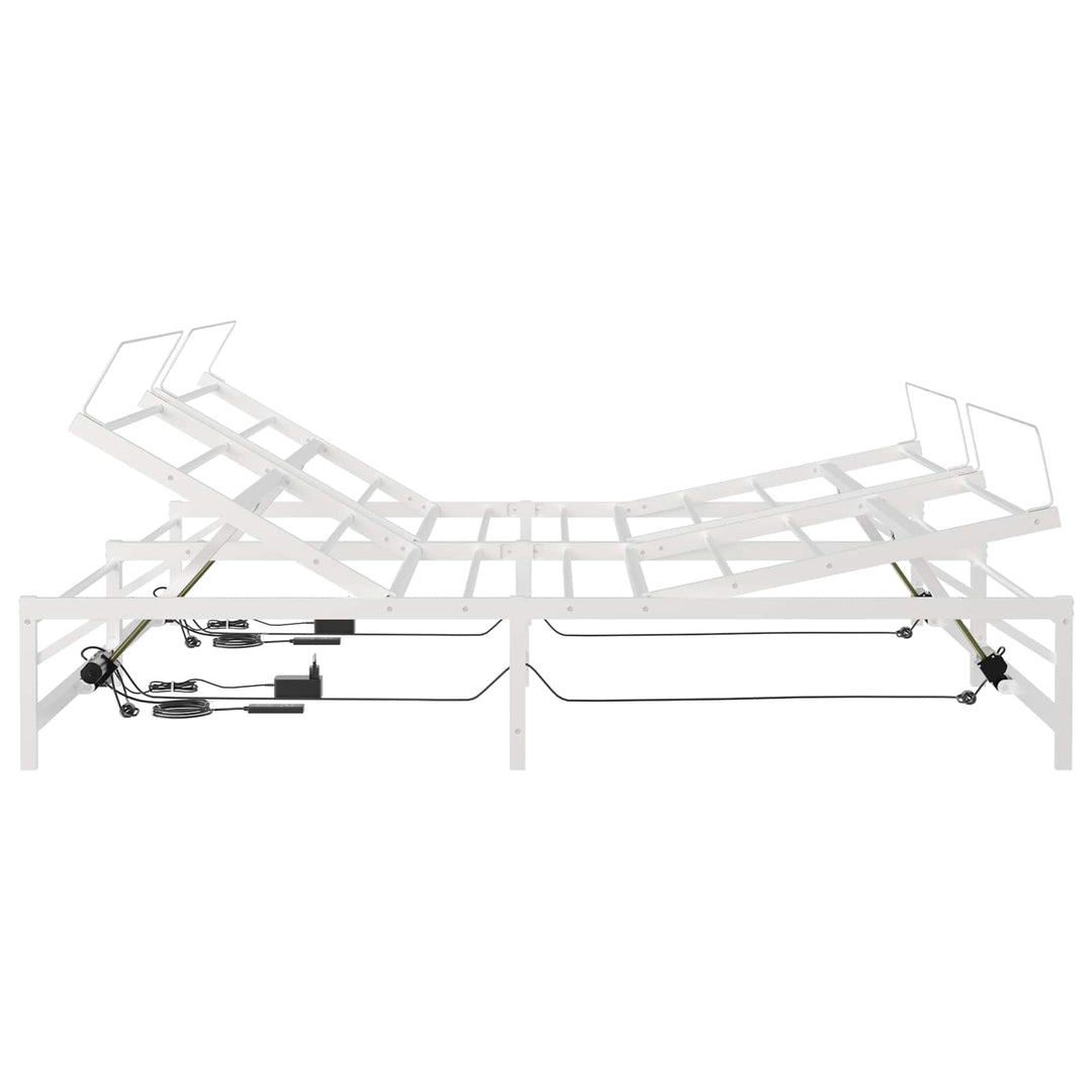 Elektrisk Justerbar Sengetramme Hvid 200 x 200 cm Stål