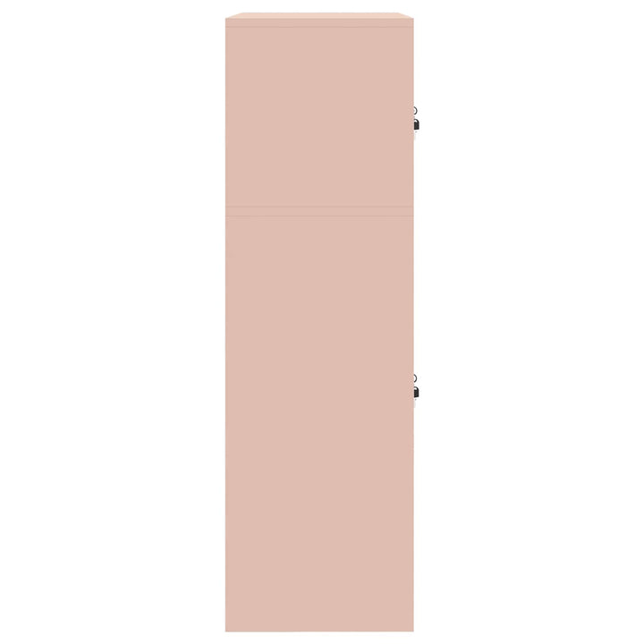 Opbevaringsskab 2 stk. Lyserød 90 x 40 x 130 cm Stål Låses