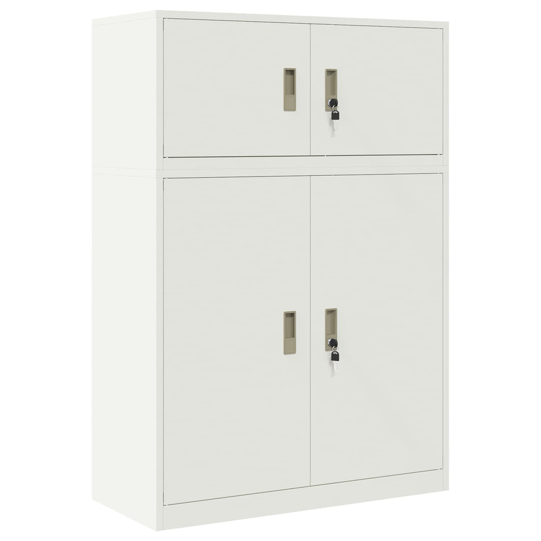 Opbevaringsskab 2 stk. Hvid 90 x 40 x 130 cm Stål Låses