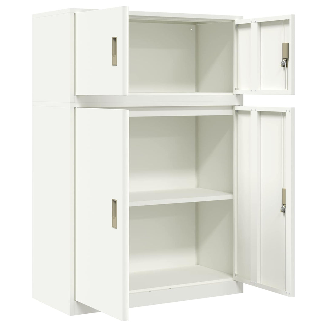 Opbevaringsskab 2 stk. Hvid 90 x 40 x 130 cm Stål Låses