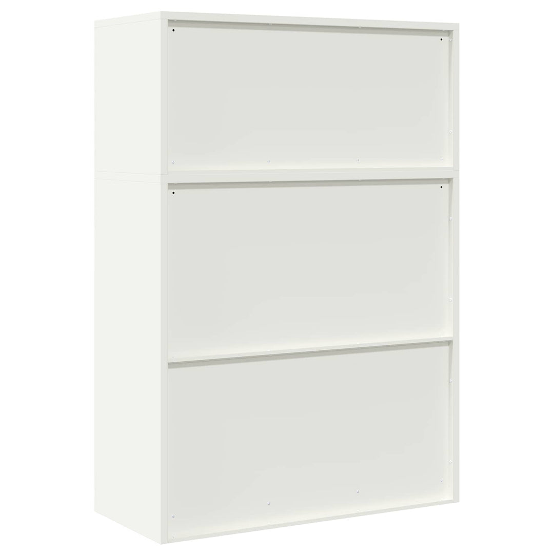 Opbevaringsskab 2 stk. Hvid 90 x 40 x 130 cm Stål Låses