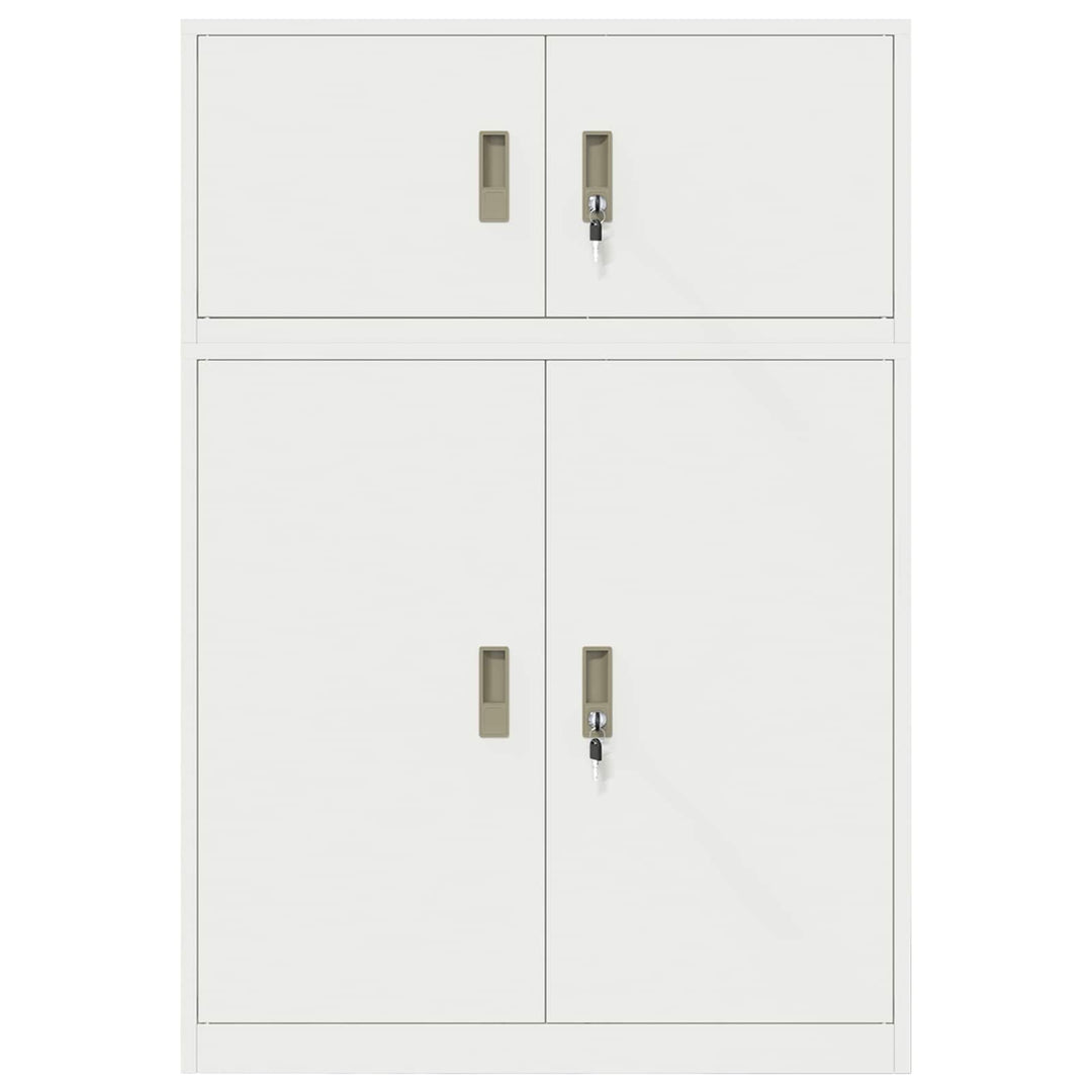 Opbevaringsskab 2 stk. Hvid 90 x 40 x 130 cm Stål Låses