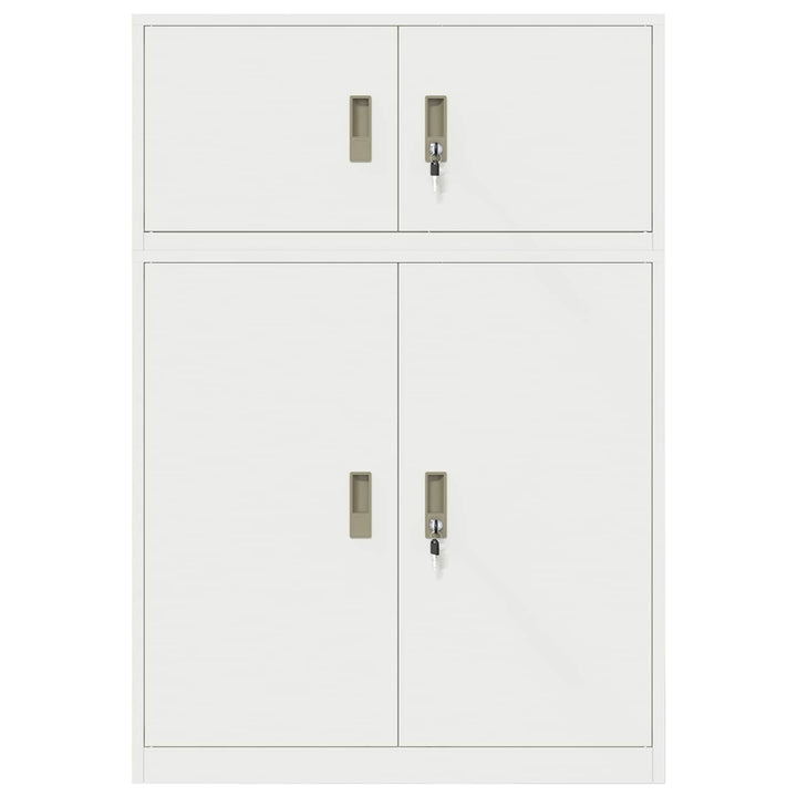 Opbevaringsskab 2 stk. Hvid 90 x 40 x 130 cm Stål Låses