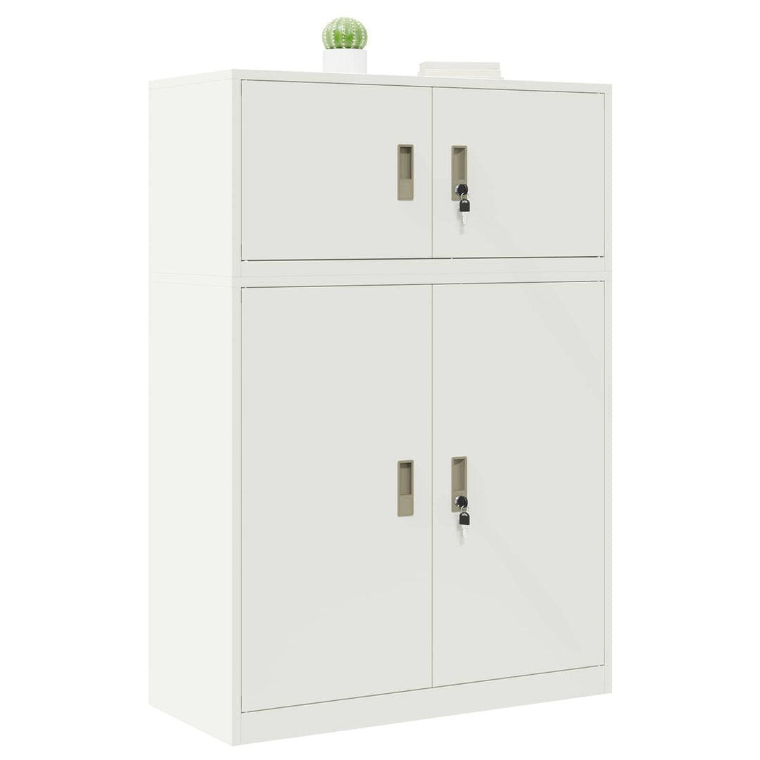 Opbevaringsskab 2 stk. Hvid 90 x 40 x 130 cm Stål Låses