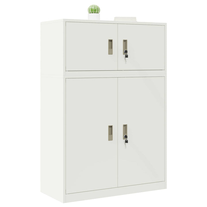 Opbevaringsskab 2 stk. Hvid 90 x 40 x 130 cm Stål Låses