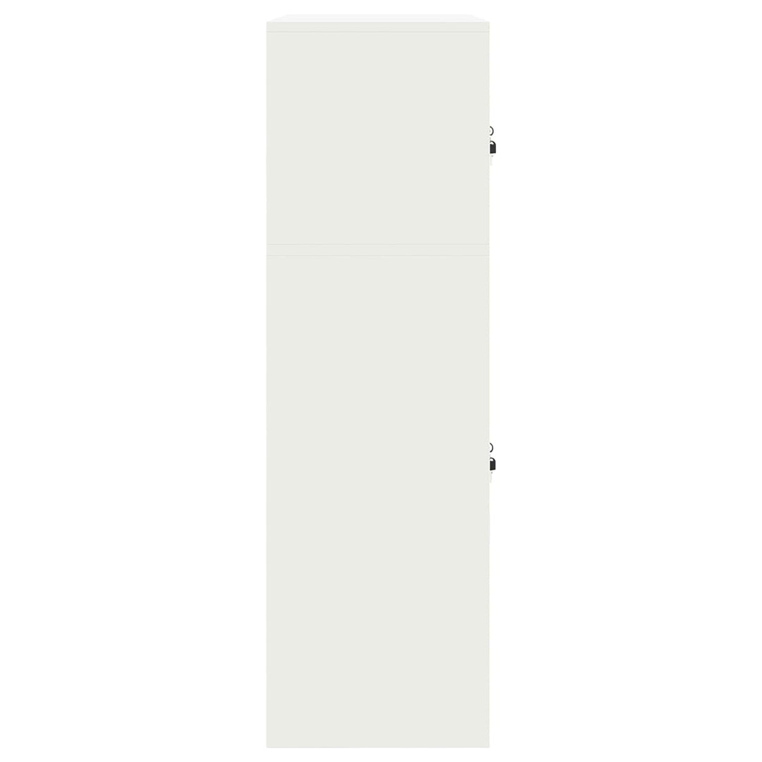 Opbevaringsskab 2 stk. Hvid 90 x 40 x 130 cm Stål Låses