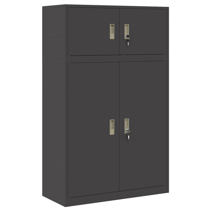 Opbevaringsskab 2 stk. Sort 90 x 40 x 145 cm Stål Låses