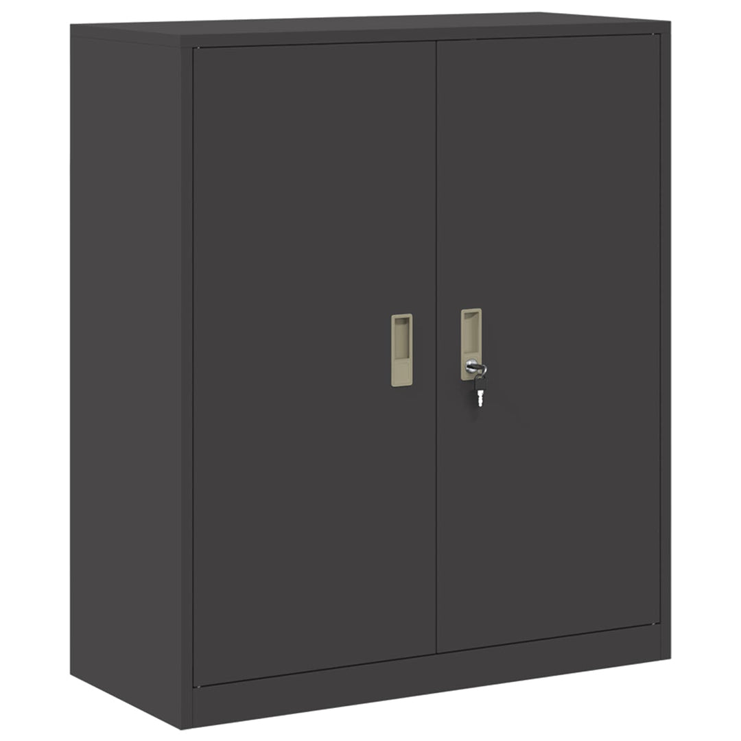 Opbevaringsskab 2 stk. Sort 90 x 40 x 145 cm Stål Låses