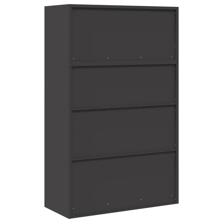 Opbevaringsskab 2 stk. Sort 90 x 40 x 145 cm Stål Låses