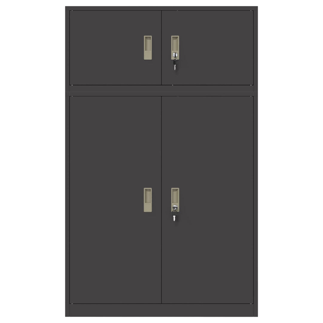 Opbevaringsskab 2 stk. Sort 90 x 40 x 145 cm Stål Låses