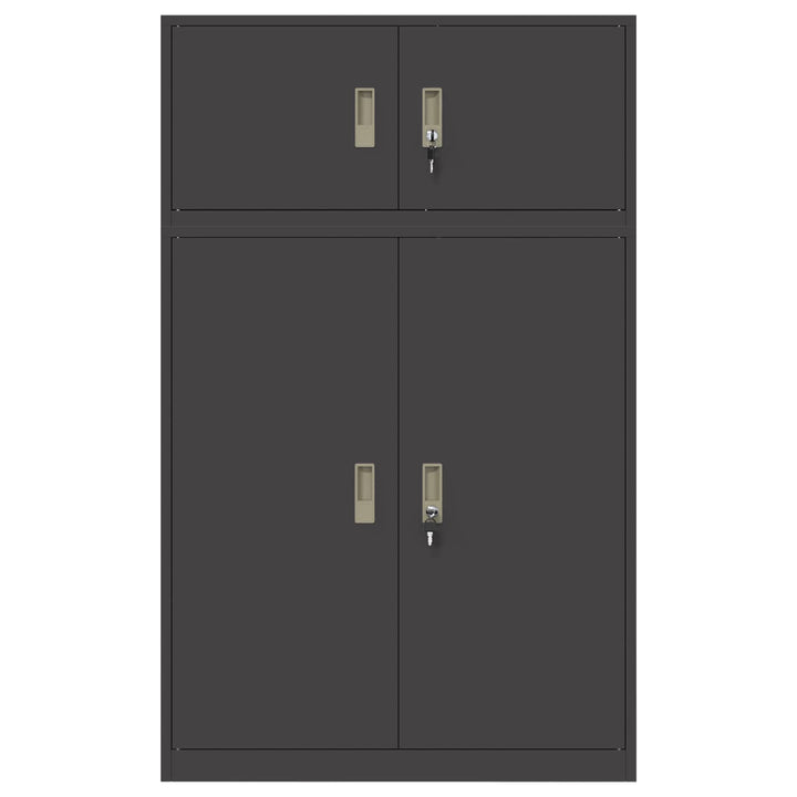 Opbevaringsskab 2 stk. Sort 90 x 40 x 145 cm Stål Låses