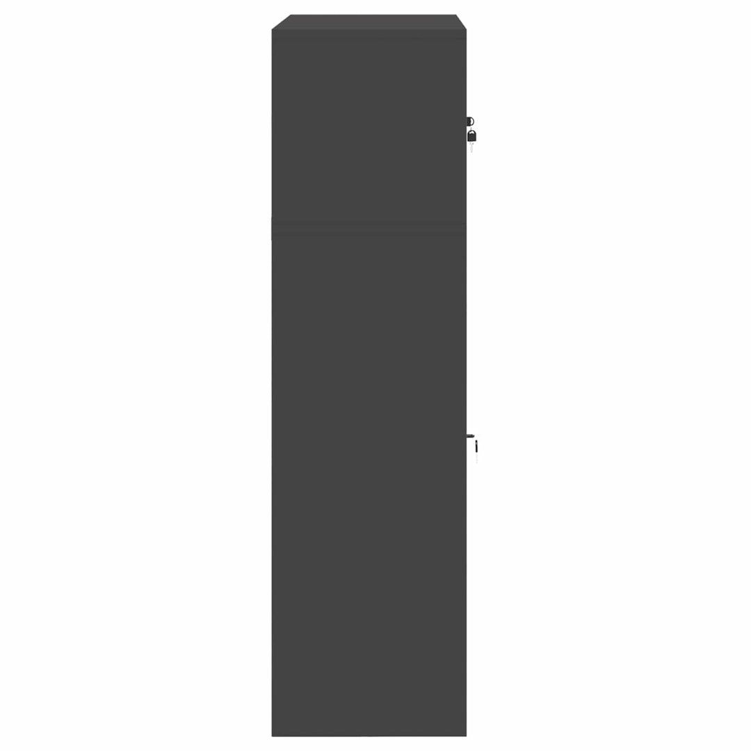 Opbevaringsskab 2 stk. Sort 90 x 40 x 145 cm Stål Låses