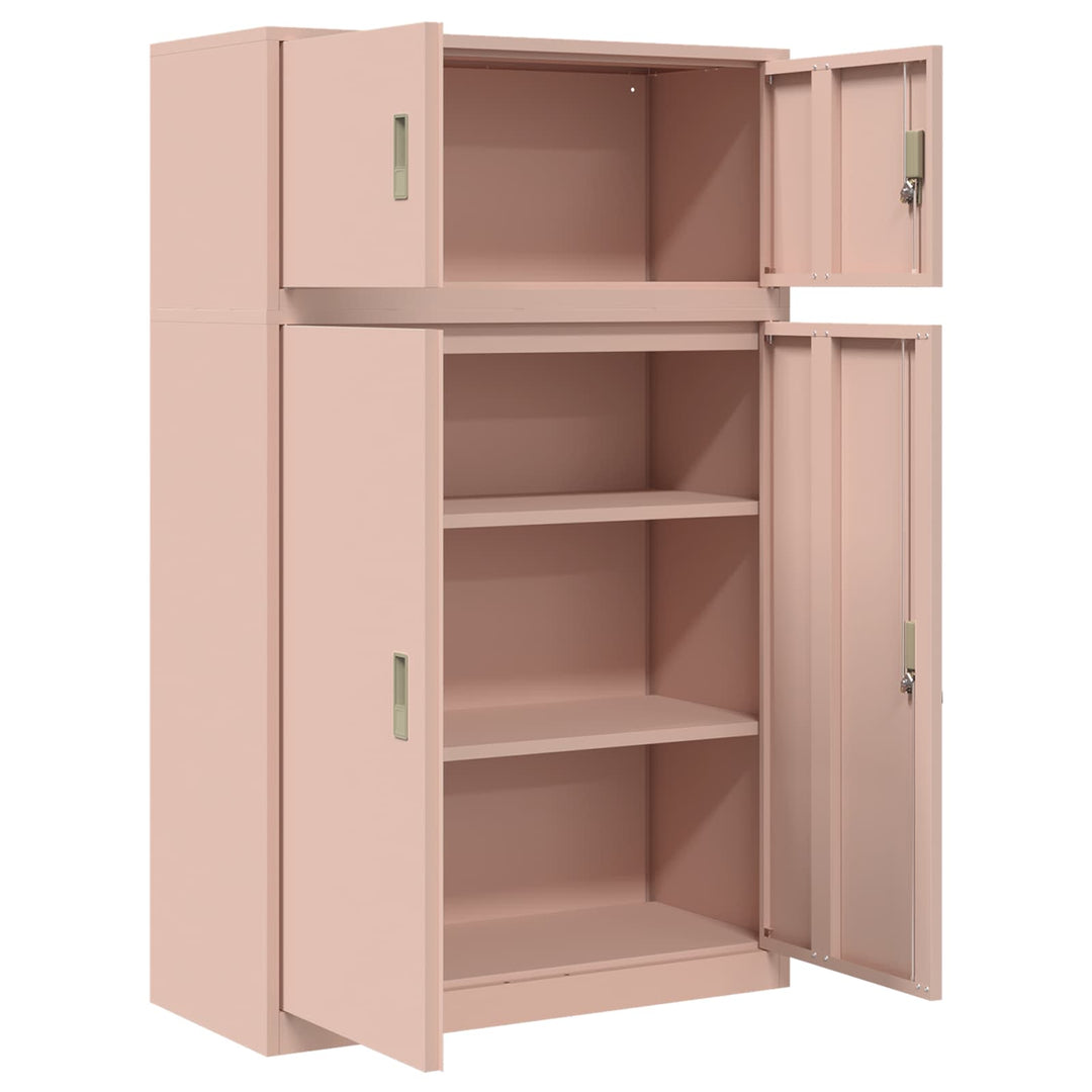 Opbevaringsskab 2 stk. Lyserød 90 x 40 x 145 cm Stål Låses