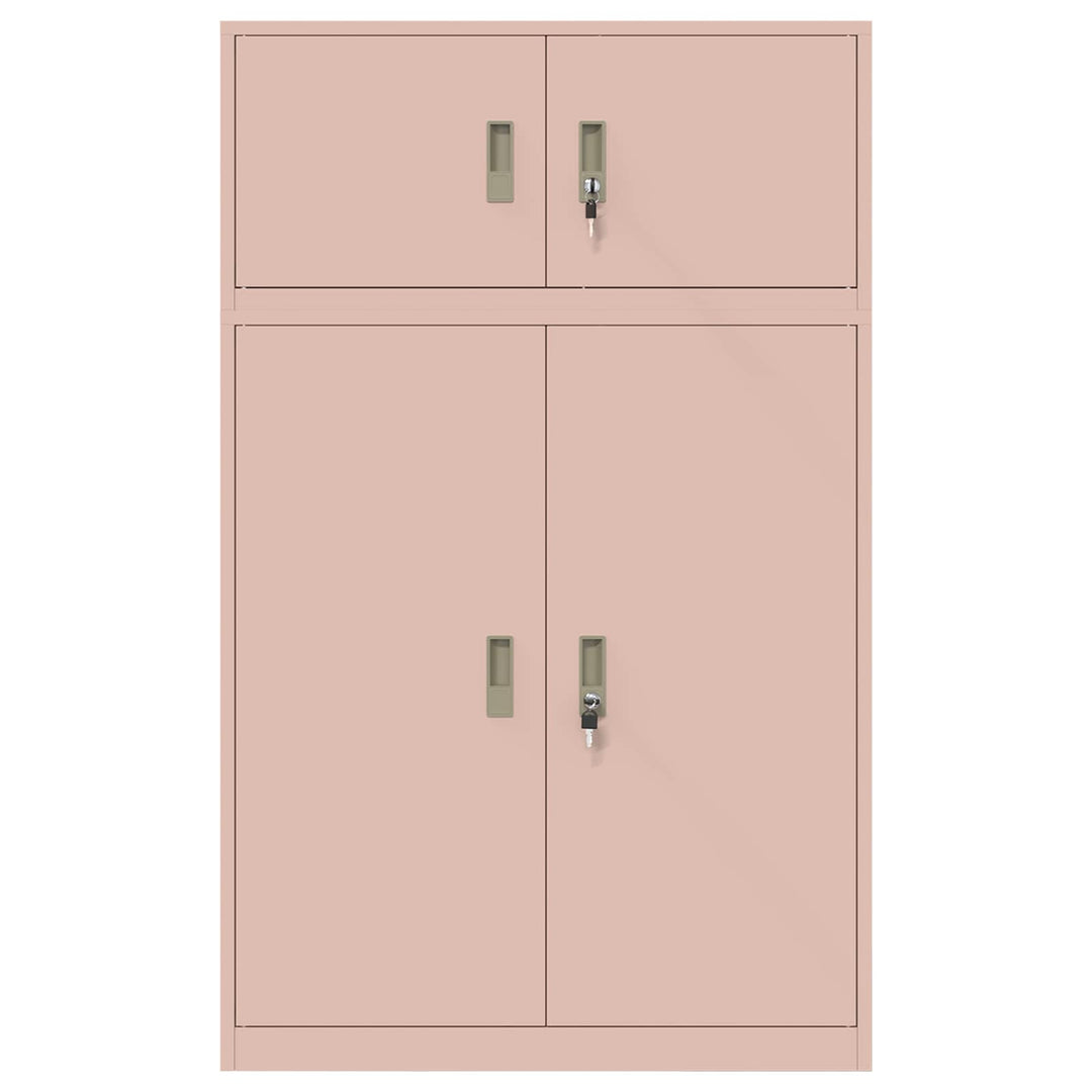 Opbevaringsskab 2 stk. Lyserød 90 x 40 x 145 cm Stål Låses