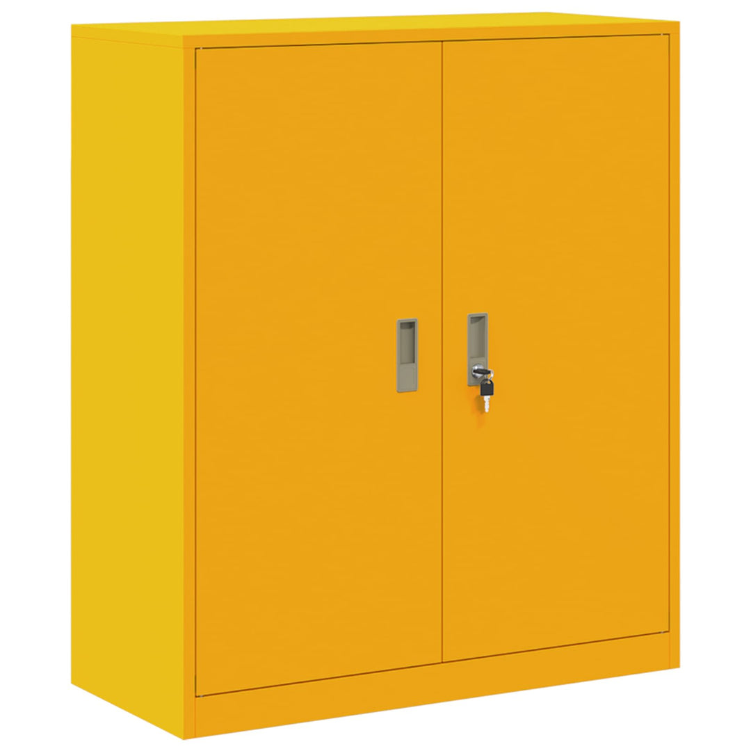 Opbevaringsskab 2 stk. Sennepsgul 90 x 40 x 145 cm Stål Låses