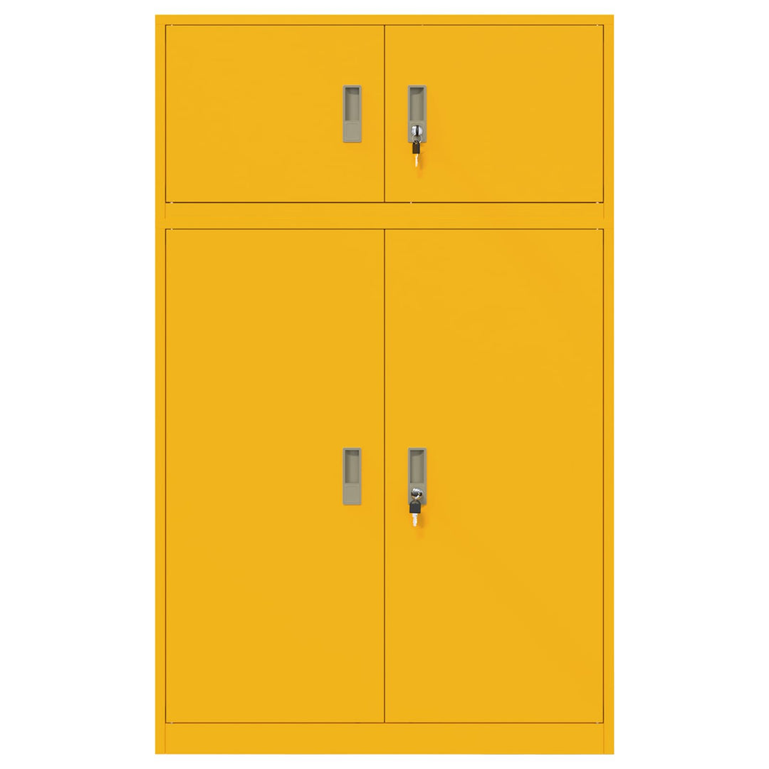 Opbevaringsskab 2 stk. Sennepsgul 90 x 40 x 145 cm Stål Låses
