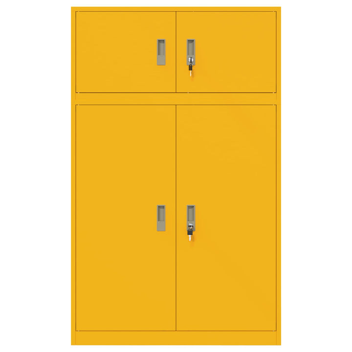 Opbevaringsskab 2 stk. Sennepsgul 90 x 40 x 145 cm Stål Låses